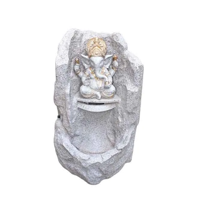 Art N Hub Lord Ganesha Big Waterfall Fountain Decorative Gift Items for Home and Office Outdoor Also Good As Garden Decoration Items | Home Inauguration Gift Items (38 x 38 x 64 CM | Grey & Golden)