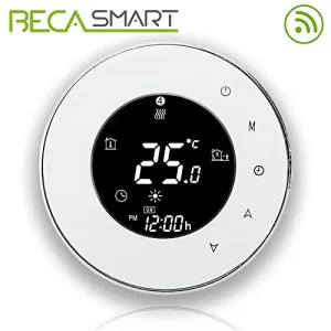 BecaSmart Series 6000 3A LCD Touch Screen Boiler Heating Intelligent Programming Control Thermostat with WiFi Connection (Boiler Heating, White(WiFi))