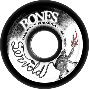 Bones 54mm 99a X-Formula Servold Eternal Search V6 Wide Cut Black Skateboard Wheels 4pk