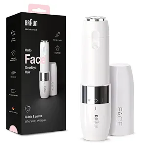 Braun Face Mini Hair Remover FS1000, Electric Facial Hair Removal for Women, Quick, Gentle & Painless, Smooth Skin, Ideal for On-The-Go, with Smartlight