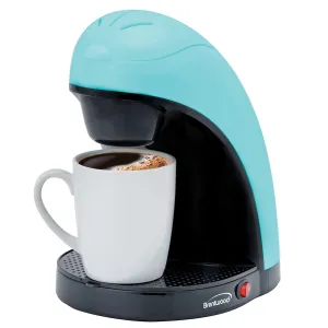 Brentwood TS-112BL Single Serve Coffee Maker with Ceramic Mug, Blue