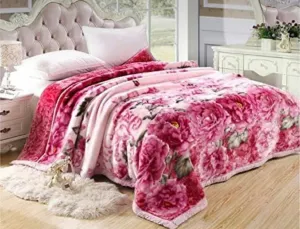 Cloudy Super Soft Fabric Floral Printed Mink Heavy Duty Luxury Ultra 2 Ply Single Bed Blanket for Heavy Winters with English Colors & Stylish Bag Packing (Pack of 1) Multicolor #8