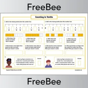 Counting in Tenths Worksheet