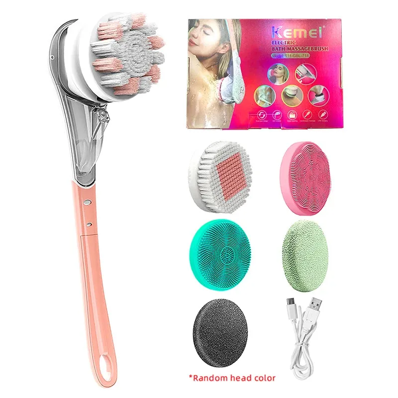 Elevate Your Bath Routine with the Electric  Rechargeable Body Bath Brush- 360 Rotating and Long Handled