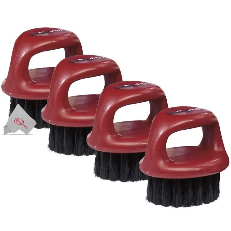 Four Pieces BaBylissPro Barberology Fade Soft Knuckle Neck Brush Red