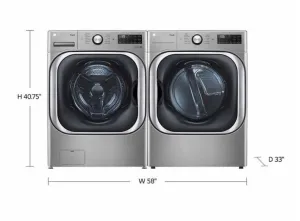 LG 5.2 cu. ft. Mega Capacity Front Load Washer and 9.0 cu. ft. Mega Capacity GAS Dryer with Built-In Intelligence