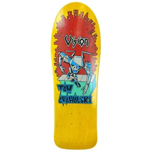 Vision 9.5" x 29.5" Groholski Robot Yellow Stain Skateboard Deck