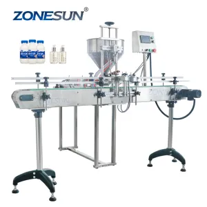 ZONESUN Automatic Paste Filling Machine With Conveyor For Honey Sauce Cream Lotion